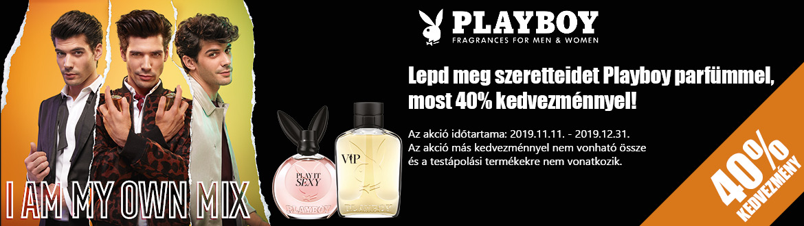 Vásárolj most Playboy parfümöt 40% kedvezménnyel!